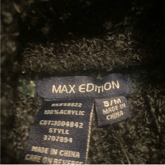 Max Edition Green & black poncho shawl, S/M - Picture 3 of 3